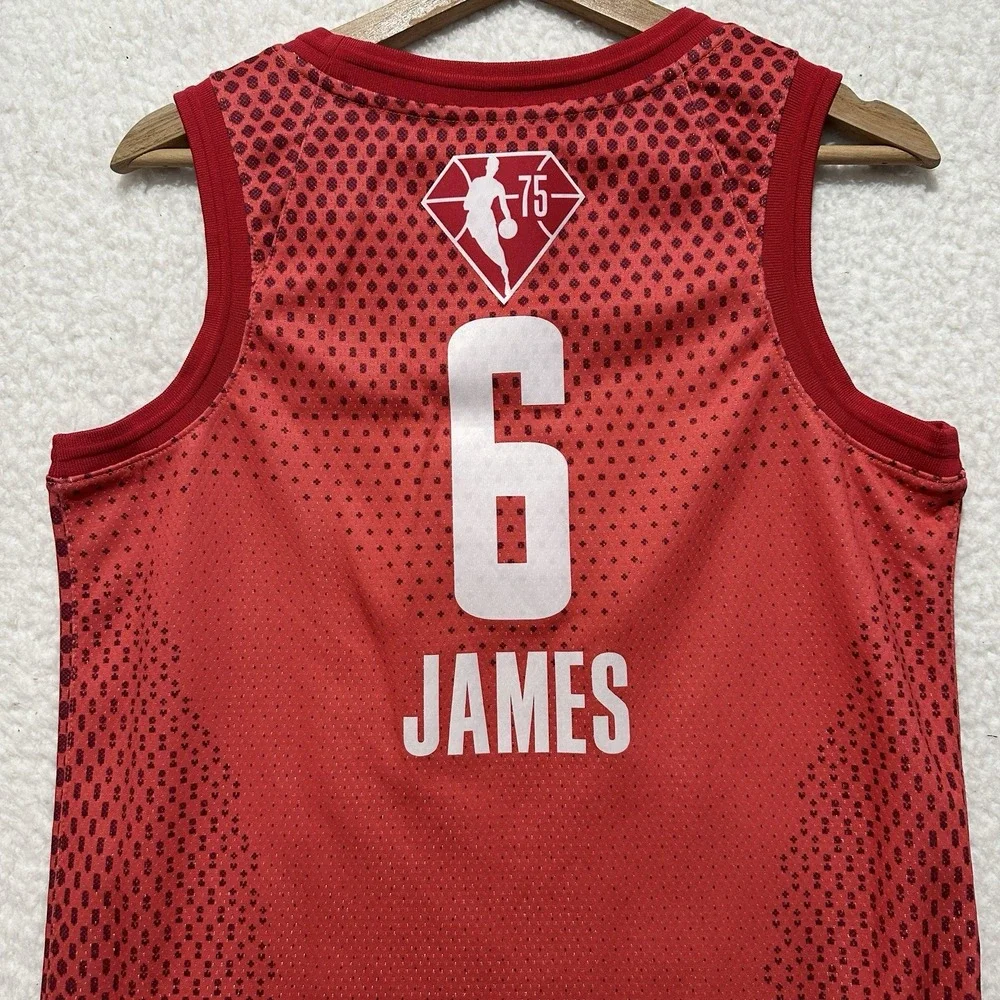Jordan LeBron James #6 2022 NBA‎ All Star Game Swingman Red Jersey Mens Sz Small